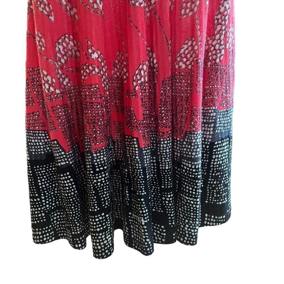 Nic+Zoe Terrace Twirl Floral Sleeveless A-Line Dress Pink, White & Black Size M - Picture 12 of 14